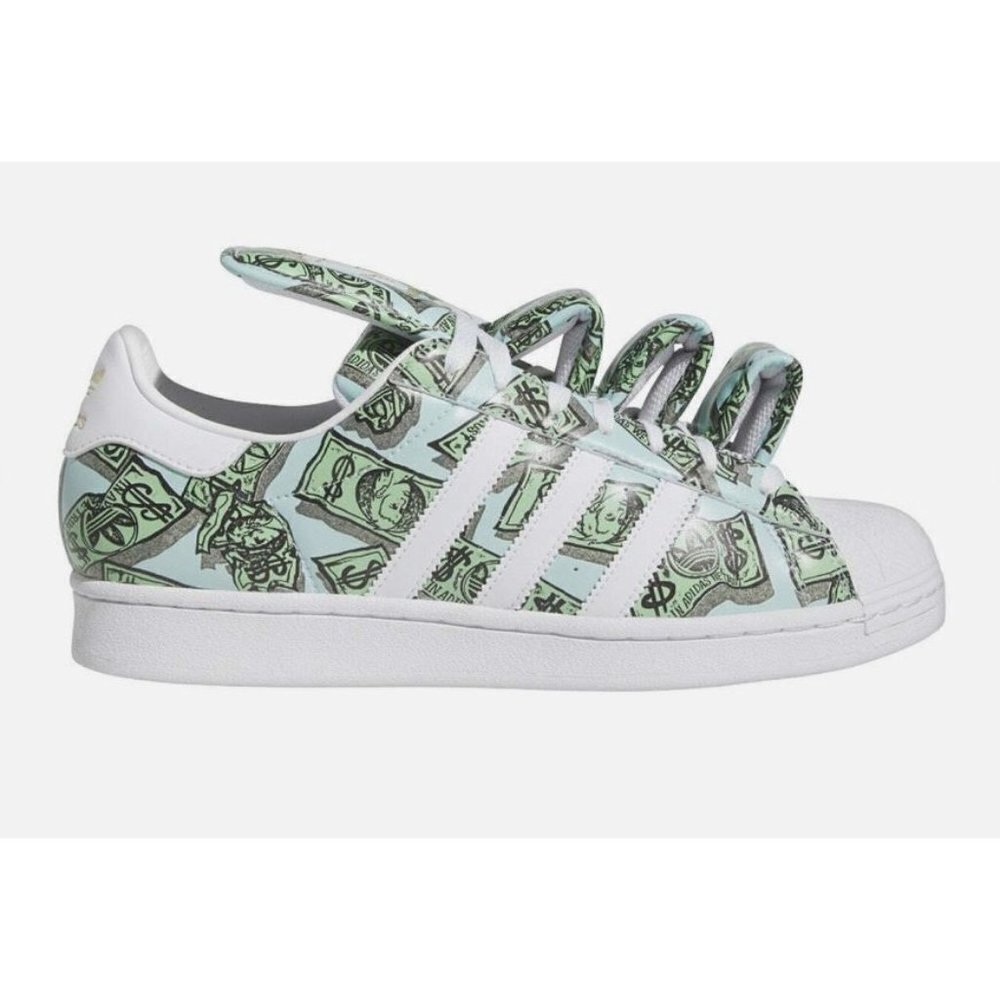 NEW! Adidas X Jeremy Scott Money Print Superstar Sneakers Shoes Men's Size 9.5